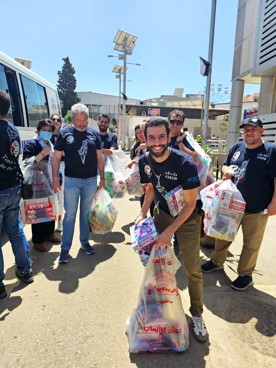 ThenCisco employee João Silva Jordão seen on May 3 while volunteering in Lebanon.